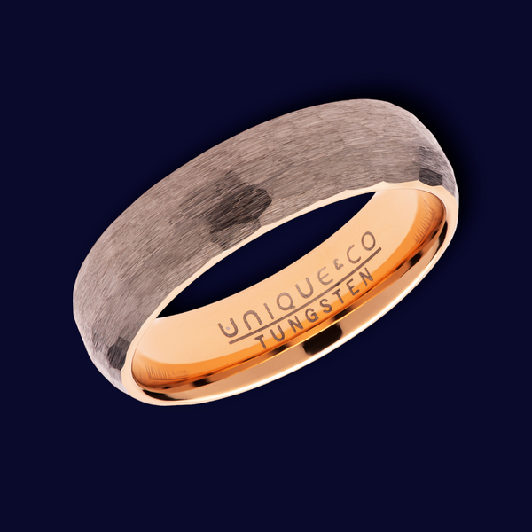 Tungsten Hammered Ring