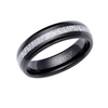 Black Tungsten Carbide Ring with Meteorite Inlay - TUR155