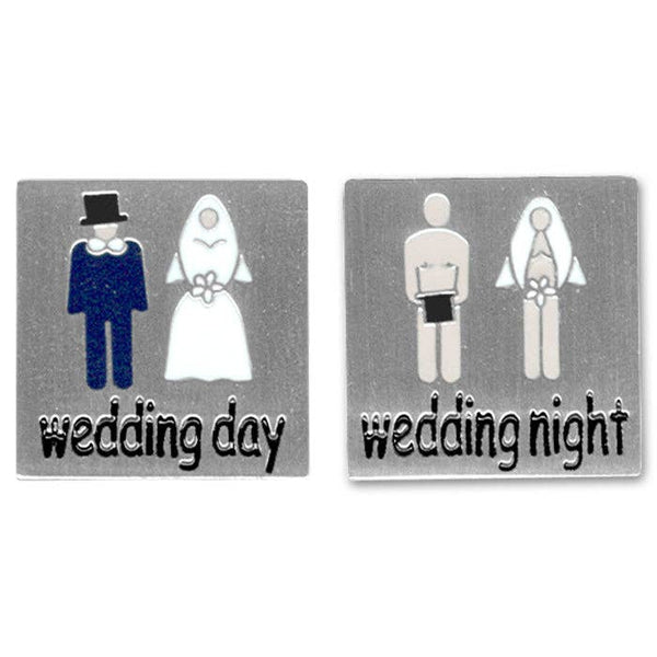 Wedding Day Wedding Night Novelty Cufflinks