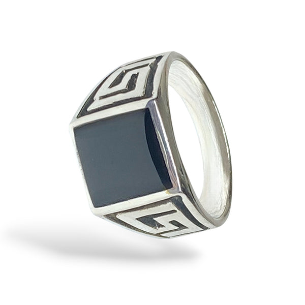 Black Sterling Silver Signet Ring