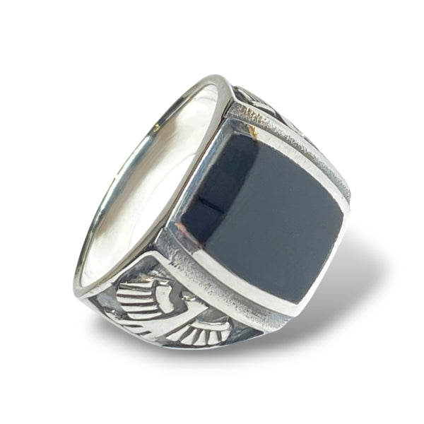 Black Sterling Silver Signet Ring