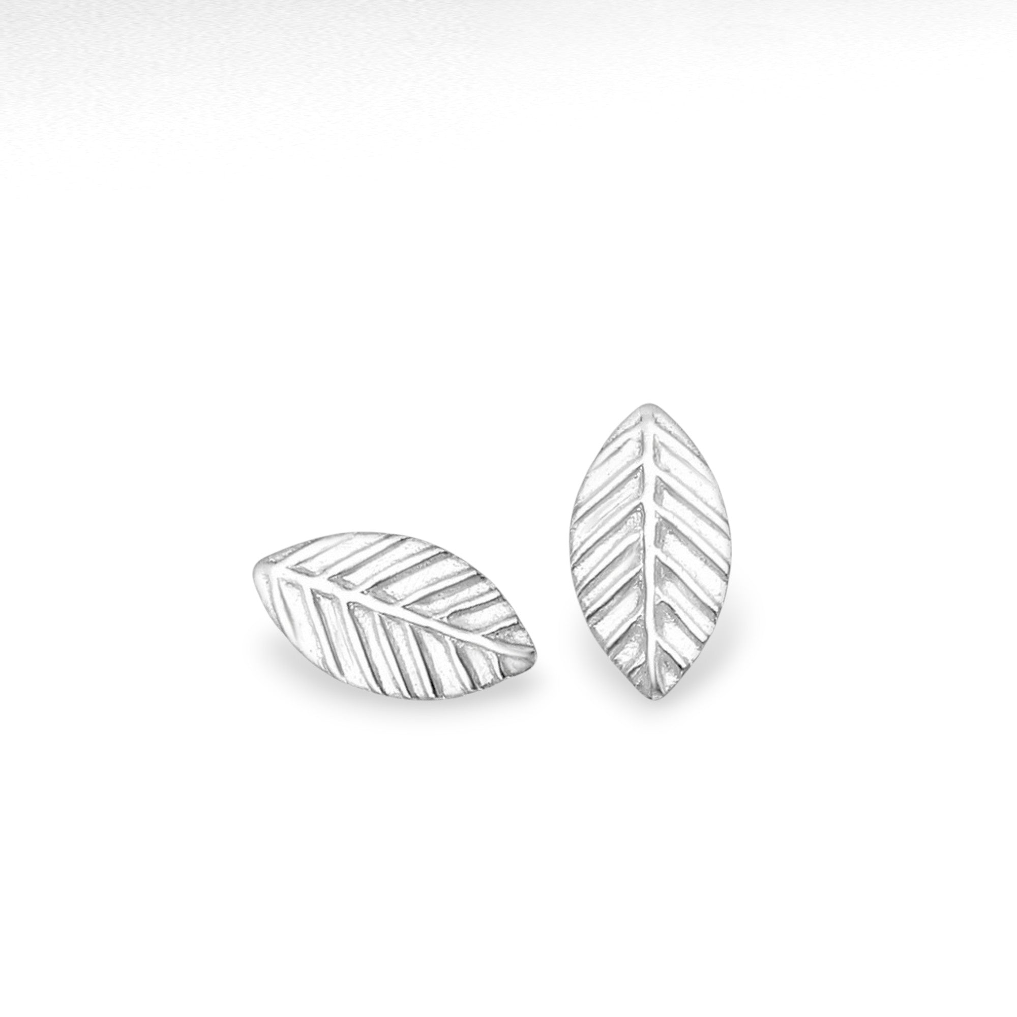 Sterling Silver Leaf Stud-Back Earrings