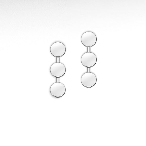 Sterling Silver Circle Stud-Back Earrings