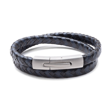 Tribal Double Wrap Plaited Leather Bracelet