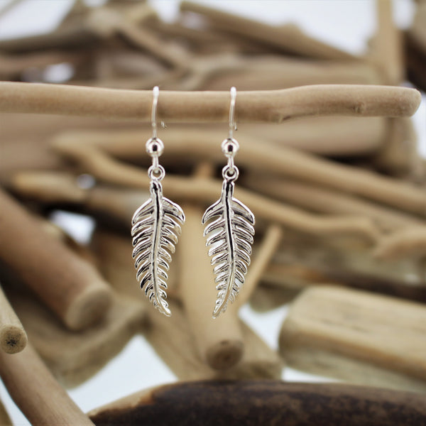 Silver Leaf Hook Earrings