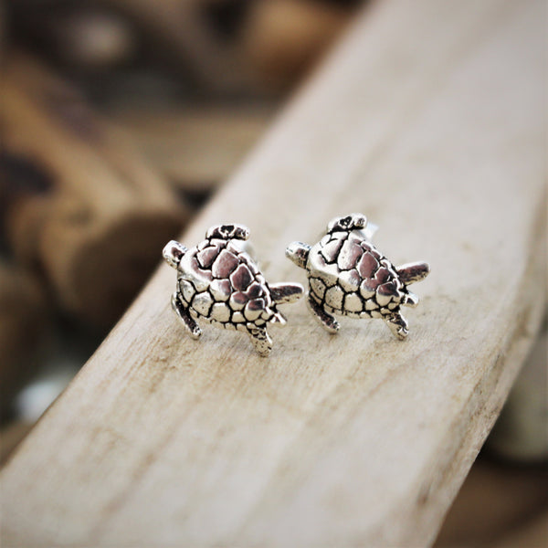 Silver Turtle Studs