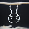 Silver Antler Hook Earrings