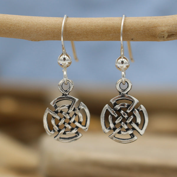 Silver Celtic Hook Earrings