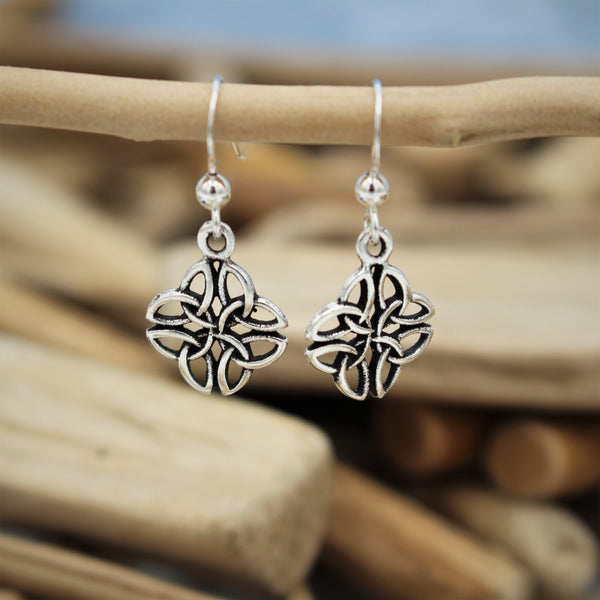 Silver Celtic Hook Earrings