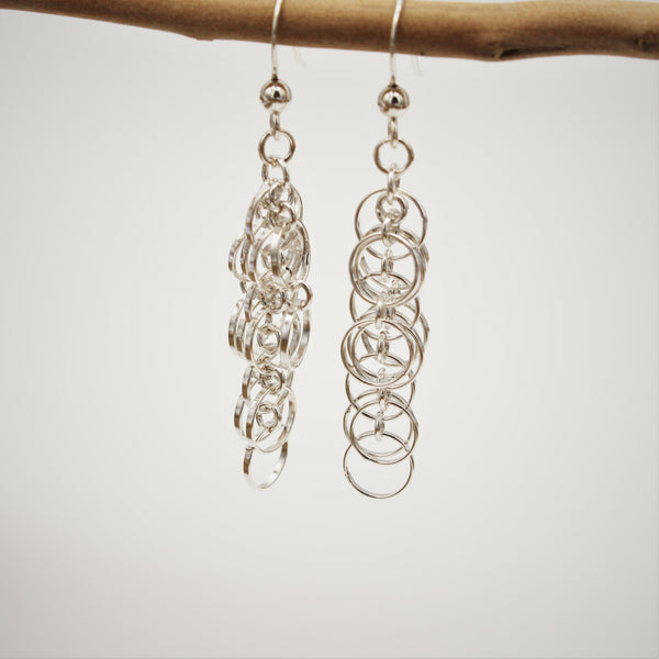 Silver Rings Hook Earrings