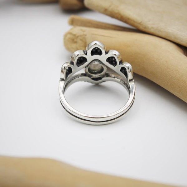 Silver and Moonstone Ring