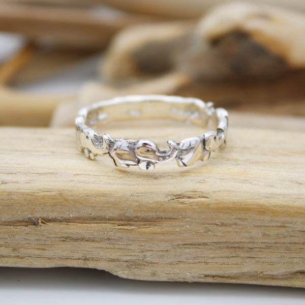 Silver Elephants Ring