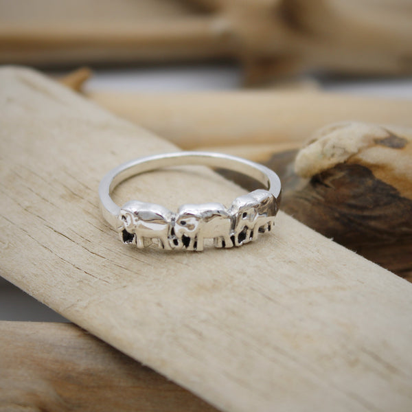 Silver Elephants Ring