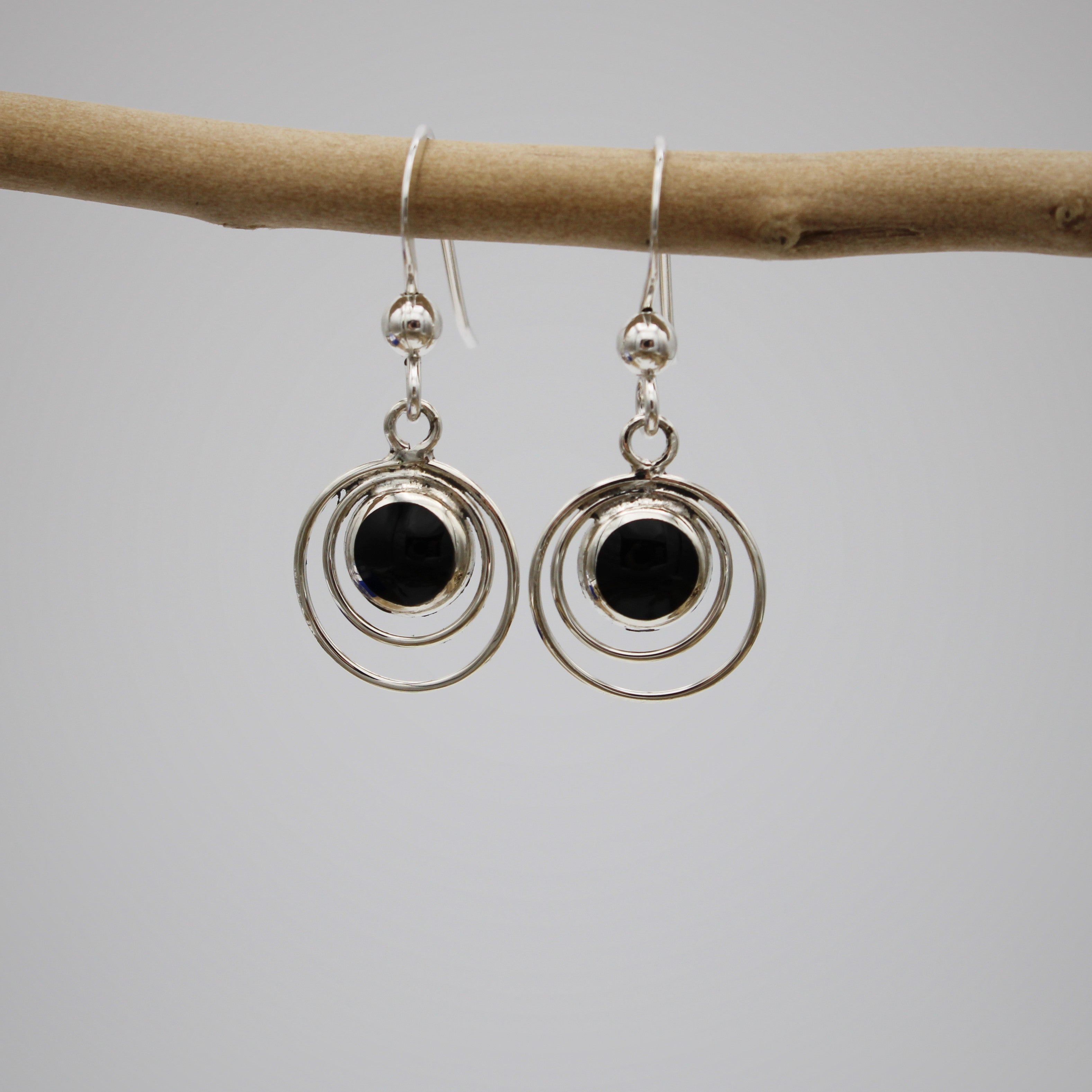 Silver Circle Hook Earrings