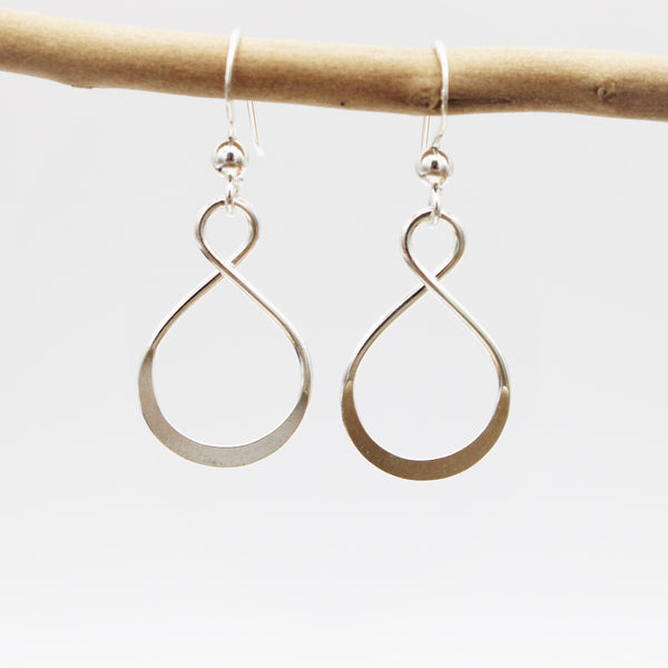 Silver Infinity Hook Earrings