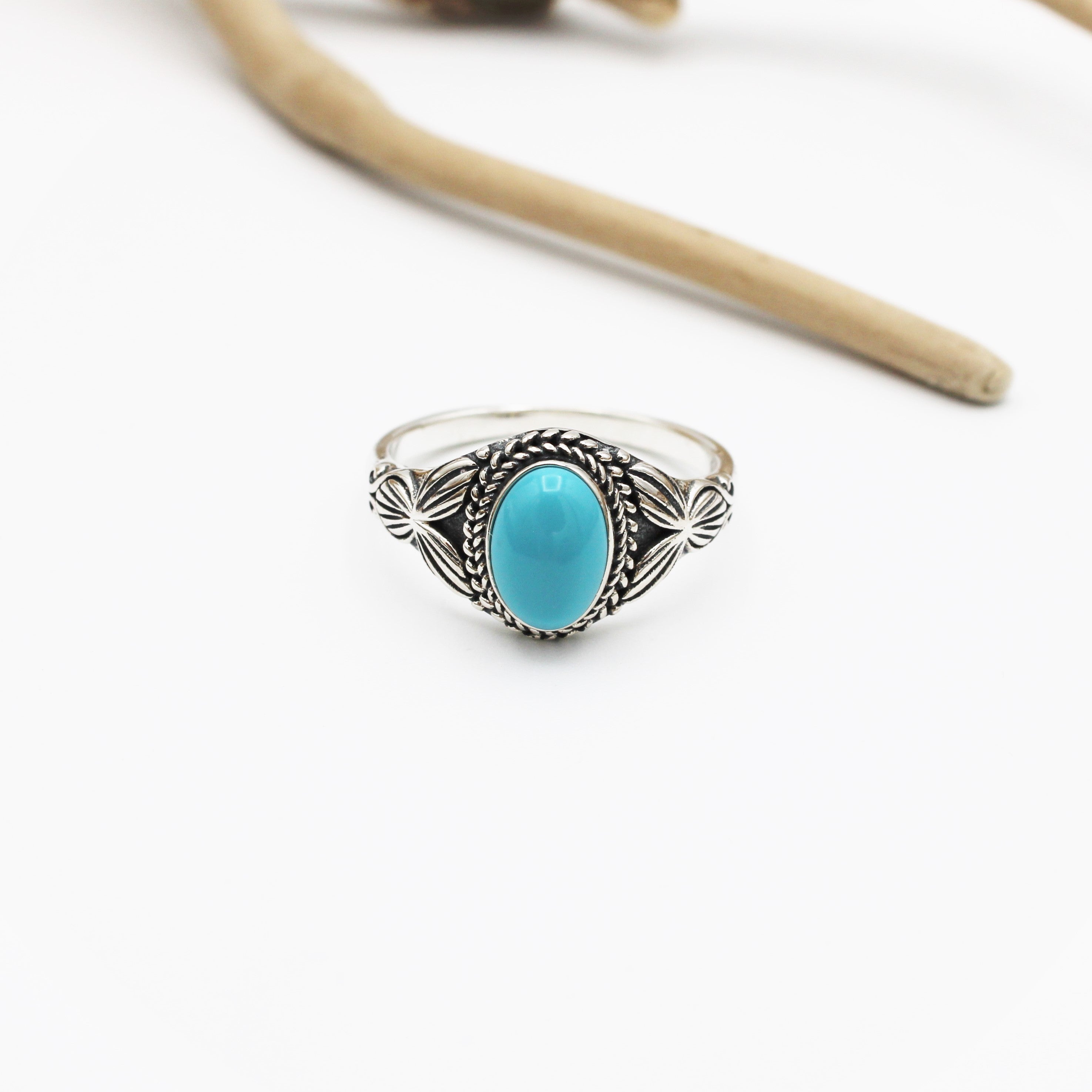 Silver Oxidized Oval Ring