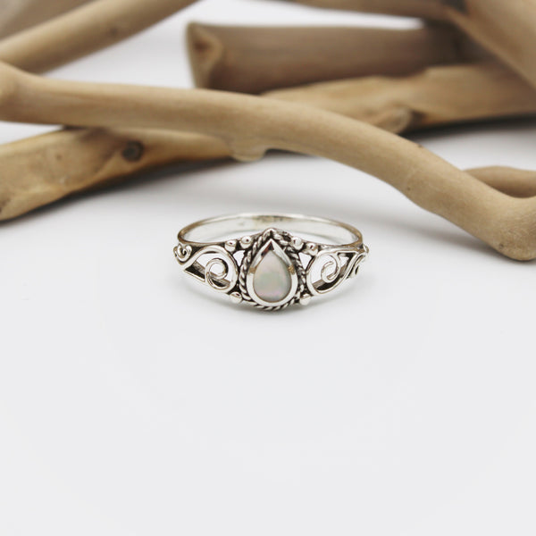 Silver Swirl and Shell Ring